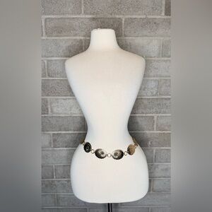 Gold Concho Disc Chain Belt 44” Western Boho Statement Adjustable